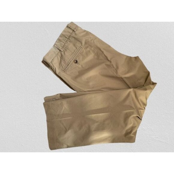 Faconnable Mens Beige Cotton Flat-Front Casual Pants Size 38 - Picture 2 of 10